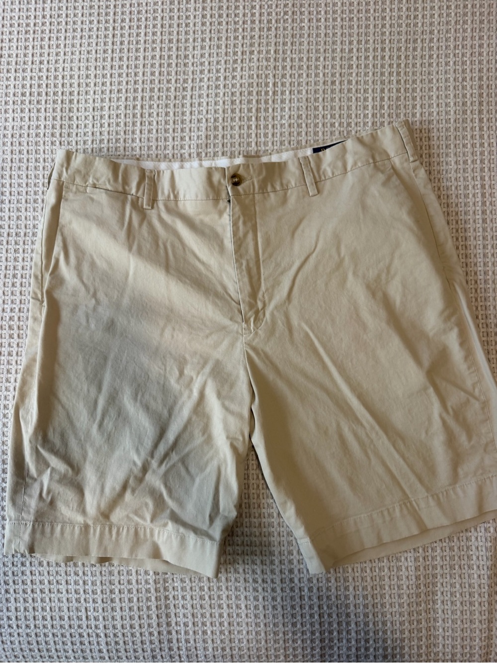 Ralph Lauren Stone Beige Flat-Front Cotton Shorts